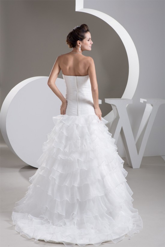 Satin Soft Strapless A-Line Sleeveless Wedding Dresses 2030877 Satin Soft Strapless A-Line Sleeveless Wedding Dresses 2030877