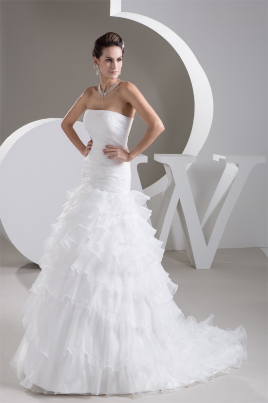 Satin Soft Strapless A-Line Sleeveless Wedding Dresses 2030877 Satin Soft Strapless A-Line Sleeveless Wedding Dresses 2030877