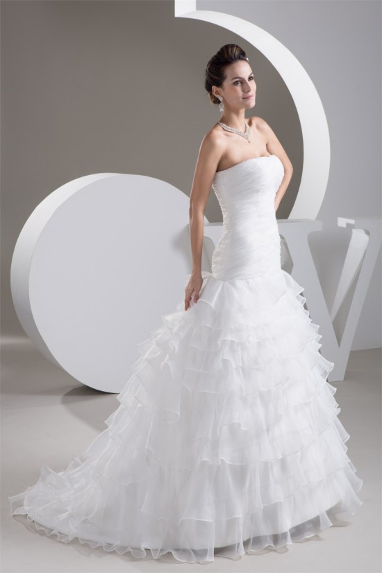 Satin Soft Strapless A-Line Sleeveless Wedding Dresses 2030877 Satin Soft Strapless A-Line Sleeveless Wedding Dresses 2030877