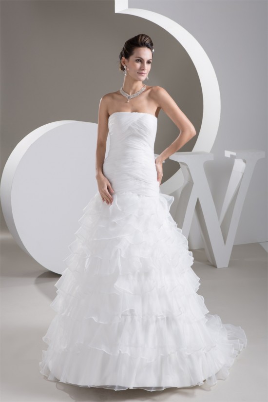 Satin Soft Strapless A-Line Sleeveless Wedding Dresses 2030877 Satin Soft Strapless A-Line Sleeveless Wedding Dresses 2030877