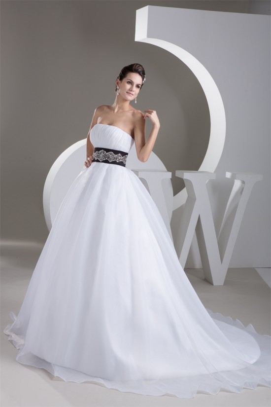 Satin Strapless Sleeveless A-Line Most Beaded Wedding Dresses 2030880 Satin Strapless Sleeveless A-Line Most Beaded Wedding Dresses 2030880