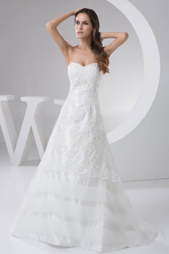 Satin Taffeta Fine Netting Sweetheart A-Line Lace Wedding Dresses 2030885 Satin Taffeta Fine Netting Sweetheart A-Line Lace Wedding Dresses 2030885
