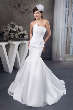 Mermaid/Trumpet Strapless Court Train Wedding Dresses 2030892