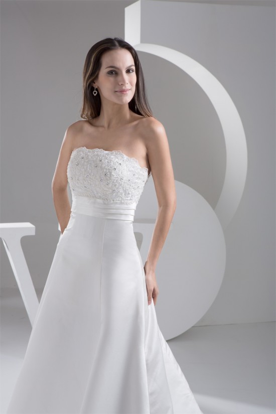 A-Line Strapless Beaded Lace Wedding Dresses 2030894 A-Line Strapless Beaded Lace Wedding Dresses 2030894