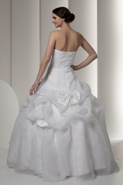 Satin Taffeta Strapless Sleeveless Ball Gown Sweet Wedding Dresses 2030896