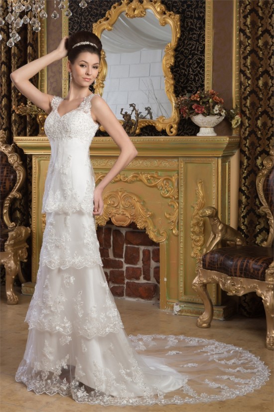 Sheath/Column Satin Fine Netting Sleeveless Beaded Lace Wedding Dresses 2030898 Sheath/Column Satin Fine Netting Sleeveless Beaded Lace Wedding Dresses 2030898