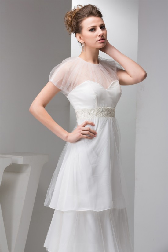 Sheath/Column Satin Fine Netting Sleeveless Beaded Floor-Length Wedding Dresses 2030899 Sheath/Column Satin Fine Netting Sleeveless Beaded Floor-Length Wedding Dresses 2030899