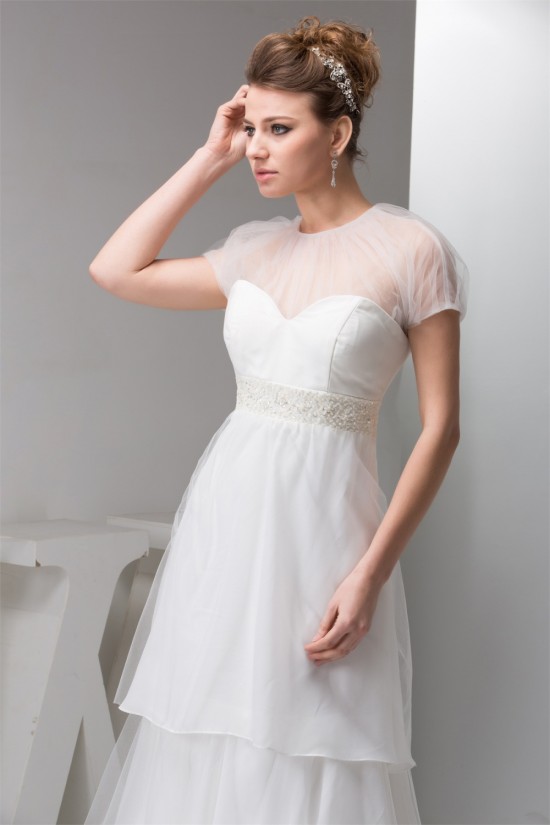 Sheath/Column Satin Fine Netting Sleeveless Beaded Floor-Length Wedding Dresses 2030899 Sheath/Column Satin Fine Netting Sleeveless Beaded Floor-Length Wedding Dresses 2030899