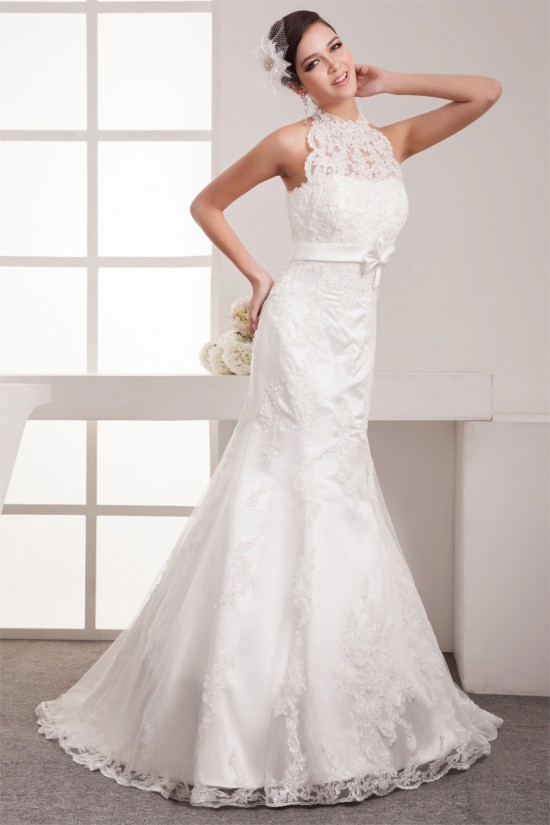 Sheer Mermaid/Trumpet Satin Lace Sleeveless New Arrival Wedding Dresses 2030902 Sheer Mermaid/Trumpet Satin Lace Sleeveless New Arrival Wedding Dresses 2030902