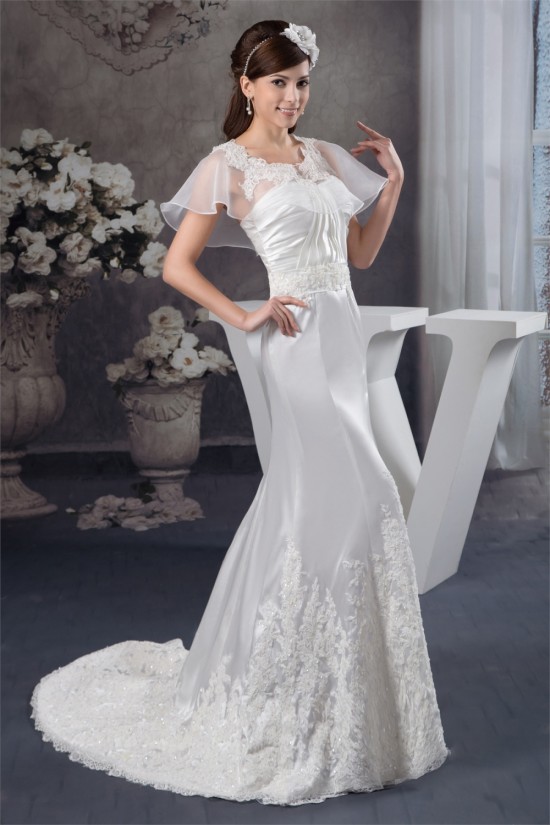 Silk like Satin Soft Sweetheart Mermaid/Trumpet Sweet Lace Wedding Dresses 2030904 Silk like Satin Soft Sweetheart Mermaid/Trumpet Sweet Lace Wedding Dresses 2030904