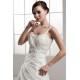 A-Line One-Shoulder Sleeveless Satin Taffeta Lace Wedding Dresses 2030906
