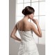 A-Line One-Shoulder Sleeveless Satin Taffeta Lace Wedding Dresses 2030906