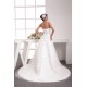 A-Line Strapless Satin Netting Wedding Dresses 2030910