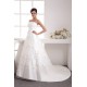 A-Line Strapless Satin Netting Wedding Dresses 2030910