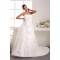 A-Line Strapless Satin Netting Wedding Dresses 2030910