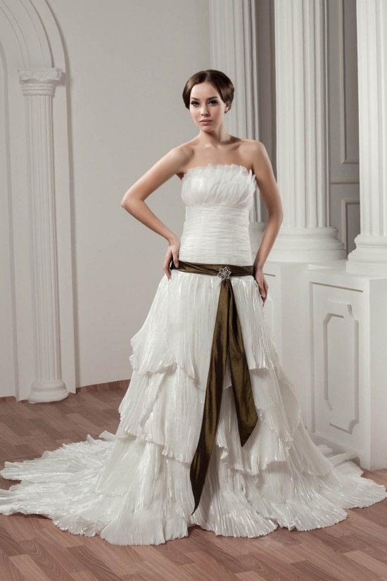 Sleeveless A-Line Strapless Satin Taffeta Best Wedding Dresses 2030911 Sleeveless A-Line Strapless Satin Taffeta Best Wedding Dresses 2030911