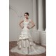 A-Line Strapless Satin Lace Wedding Dresses with A Lace Jacket 2030912
