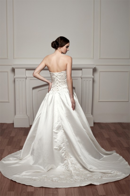 Sleeveless A-Line Sweetheart Satin New Arrival Wedding Dresses 2030914 Sleeveless A-Line Sweetheart Satin New Arrival Wedding Dresses 2030914