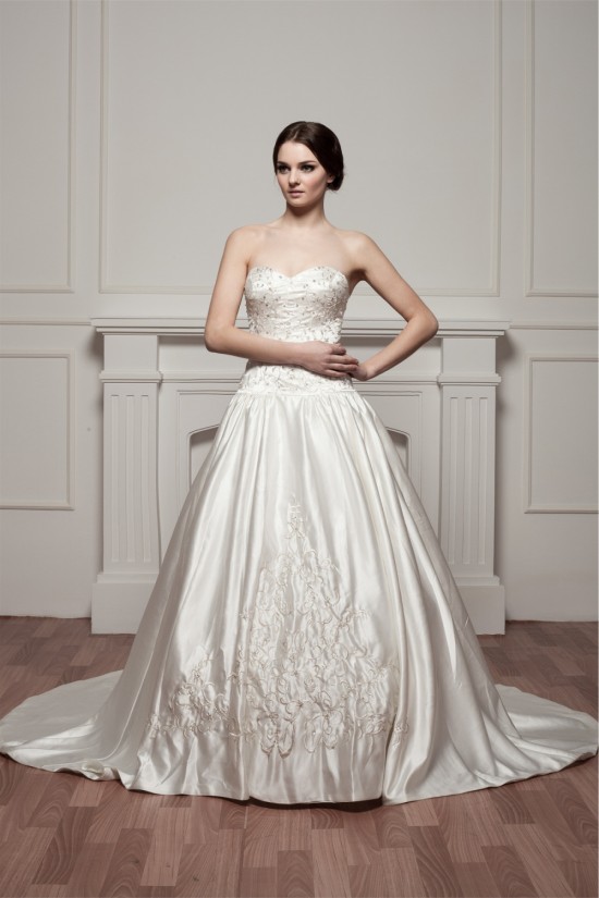 Sleeveless A-Line Sweetheart Satin New Arrival Wedding Dresses 2030914 Sleeveless A-Line Sweetheart Satin New Arrival Wedding Dresses 2030914