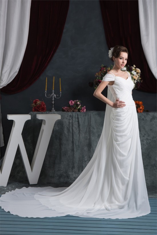 Sheath/Column Chiffon Off-the-Shoulder Wedding Dresses 2030921 Sheath/Column Chiffon Off-the-Shoulder Wedding Dresses 2030921