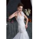 Sleeveless Halter Mermaid/Trumpet Satin Organza Lace Wedding Dresses 2030923 Sleeveless Halter Mermaid/Trumpet Satin Organza Lace Wedding Dresses 2030923