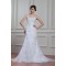 Sleeveless Satin Organza Mermaid/Trumpet Beaded Wedding Dresses 2030942