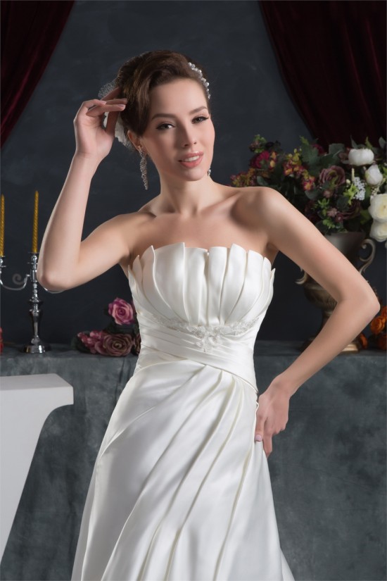 Sleeveless Satin Taffeta Strapless A-Line Sweet Wedding Dresses 2030949 Sleeveless Satin Taffeta Strapless A-Line Sweet Wedding Dresses 2030949