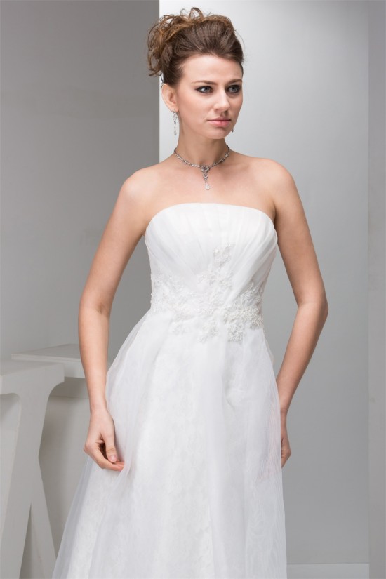Sleeveless Sheath/Column Strapless Satin Lace Sweet Wedding Dresses 2030952 Sleeveless Sheath/Column Strapless Satin Lace Sweet Wedding Dresses 2030952