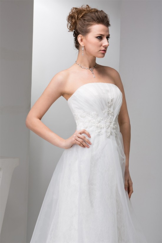 Sleeveless Sheath/Column Strapless Satin Lace Sweet Wedding Dresses 2030952 Sleeveless Sheath/Column Strapless Satin Lace Sweet Wedding Dresses 2030952