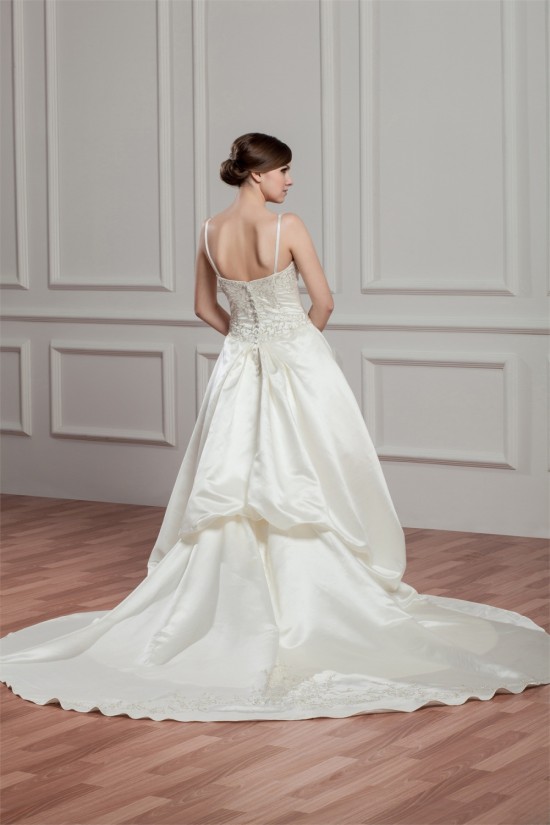 Sleeveless Sheer Satin Fine Netting A-Line Wedding Dresses 2030954 Sleeveless Sheer Satin Fine Netting A-Line Wedding Dresses 2030954