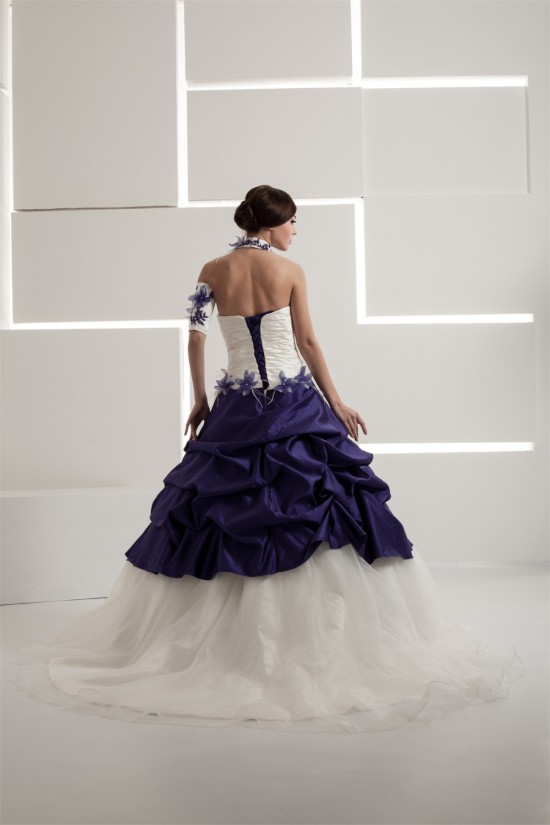 Sleeveless Strapless Satin Taffeta A-Line Wedding Dresses 2030968