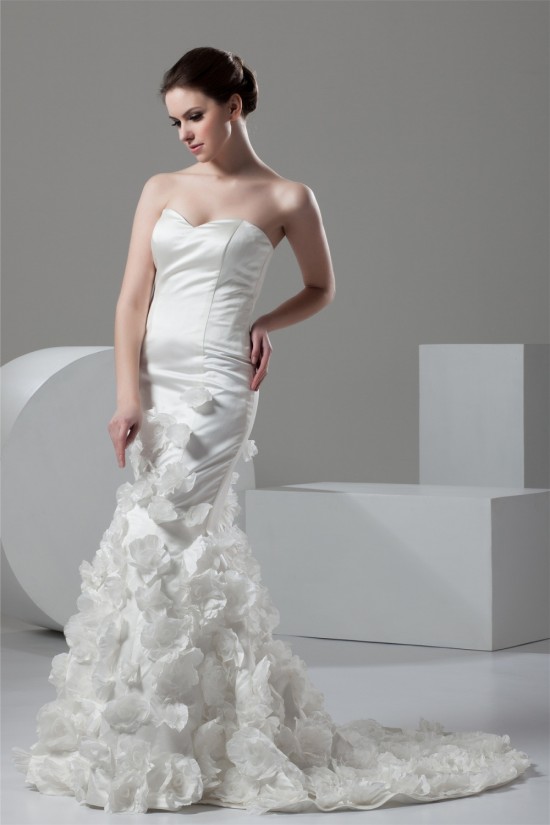 Trumpet/Mermaid Sweetheart Handmade Flowers Wedding Dresses 2030975 Trumpet/Mermaid Sweetheart Handmade Flowers Wedding Dresses 2030975