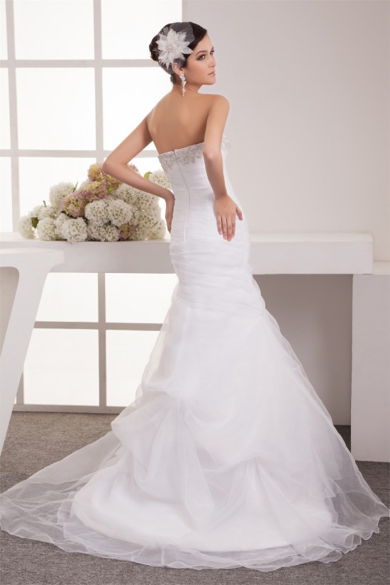 Soft Sweetheart Mermaid/Trumpet Satin Organza Wedding Dresses 2030982 Soft Sweetheart Mermaid/Trumpet Satin Organza Wedding Dresses 2030982