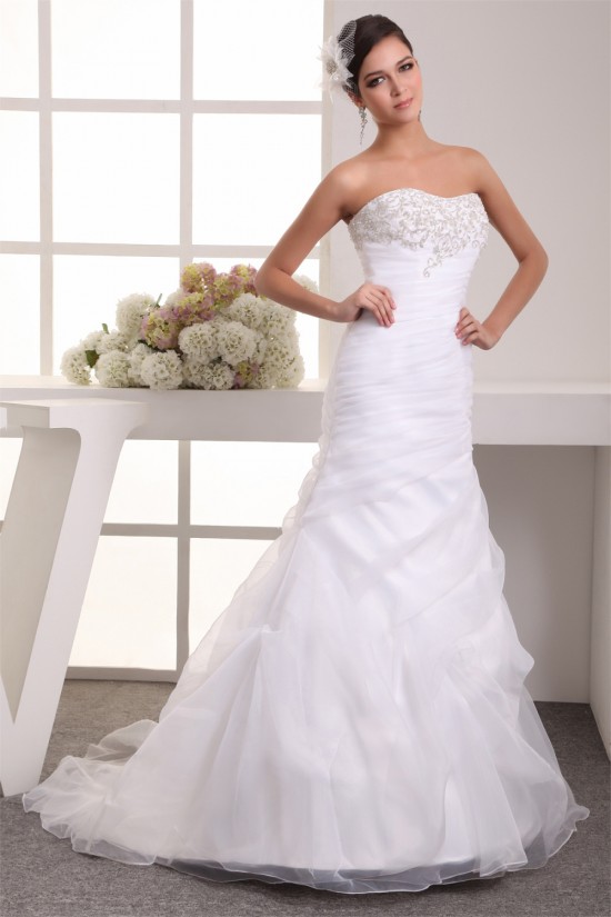 Soft Sweetheart Mermaid/Trumpet Satin Organza Wedding Dresses 2030982 Soft Sweetheart Mermaid/Trumpet Satin Organza Wedding Dresses 2030982