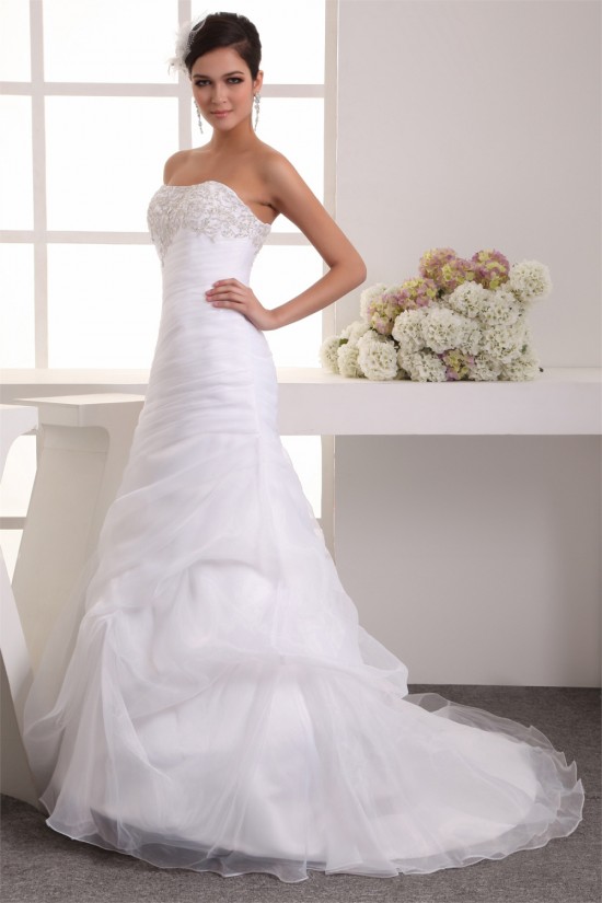 Soft Sweetheart Mermaid/Trumpet Satin Organza Wedding Dresses 2030982 Soft Sweetheart Mermaid/Trumpet Satin Organza Wedding Dresses 2030982