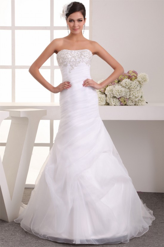 Soft Sweetheart Mermaid/Trumpet Satin Organza Wedding Dresses 2030982 Soft Sweetheart Mermaid/Trumpet Satin Organza Wedding Dresses 2030982