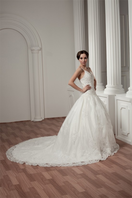 Spaghetti Straps A-Line Satin Sleeveless Lace Wedding Dresses 2030986 Spaghetti Straps A-Line Satin Sleeveless Lace Wedding Dresses 2030986