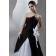 Strapless A-Line Sleeveless Satin Organza Black White Wedding Dresses 2030992 Strapless A-Line Sleeveless Satin Organza Black White Wedding Dresses 2030992