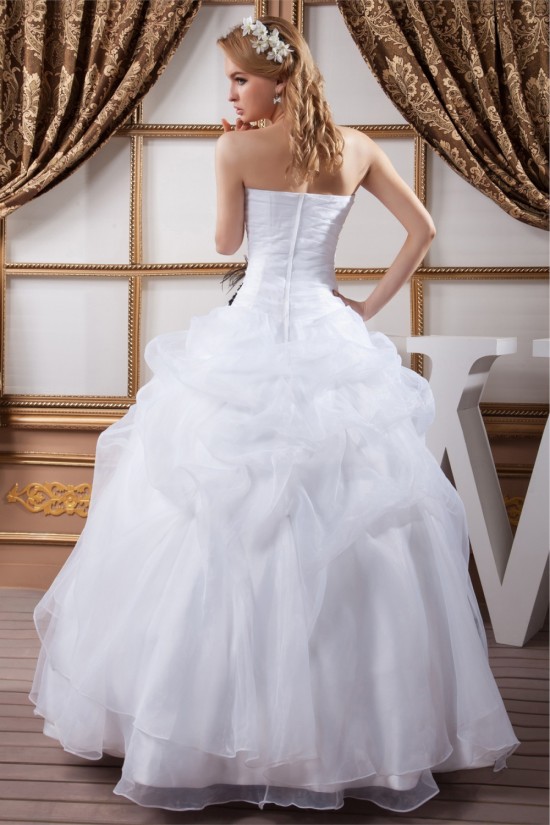 Strapless Ball Gown Sleeveless Satin Organza Beautiful Wedding Dresses 2030995 Strapless Ball Gown Sleeveless Satin Organza Beautiful Wedding Dresses 2030995
