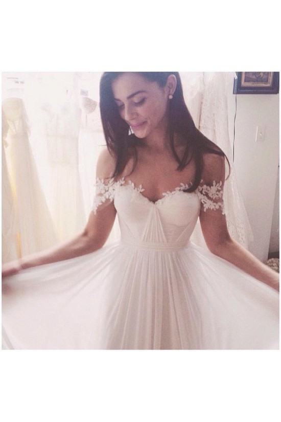 A-Line Off-the-Shoulder Lace Chiffon Wedding Dresses Bridal Gowns 3030003 A-Line Off-the-Shoulder Lace Chiffon Wedding Dresses Bridal Gowns 3030003