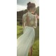 High Neck Illusion Bodice Lace Wedding Dresses Bridal Gowns 3030004