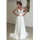 Elegant Illusion Bodice Lace Chiffon Wedding Dresses Bridal Gowns 3030006 Elegant Illusion Bodice Lace Chiffon Wedding Dresses Bridal Gowns 3030006