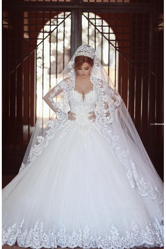 Ball Gown Long Sleeves Lace Wedding Dresses Bridal Gowns 3030011 Ball Gown Long Sleeves Lace Wedding Dresses Bridal Gowns 3030011