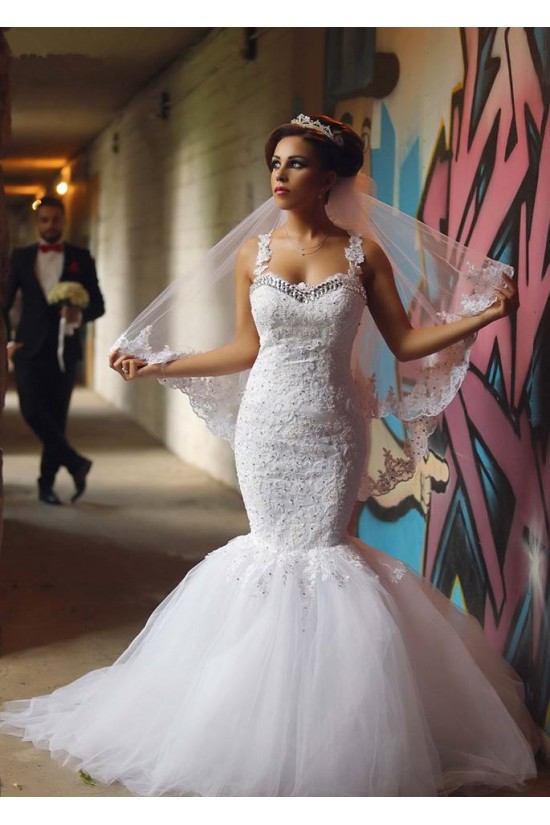 Mermaid Lace Straps Sleeveless Wedding Dresses Bridal Gowns 3030026 Mermaid Lace Straps Sleeveless Wedding Dresses Bridal Gowns 3030026
