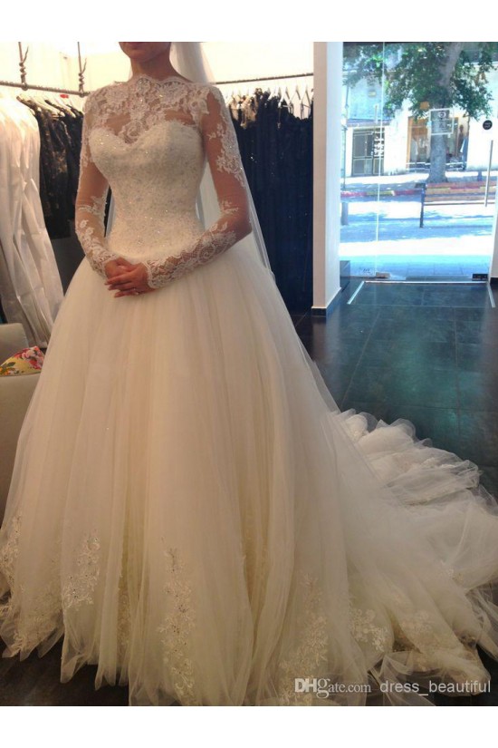 Long Sleeves Tulle Lace Wedding Dresses Bridal Gowns 3030047 Long Sleeves Tulle Lace Wedding Dresses Bridal Gowns 3030047