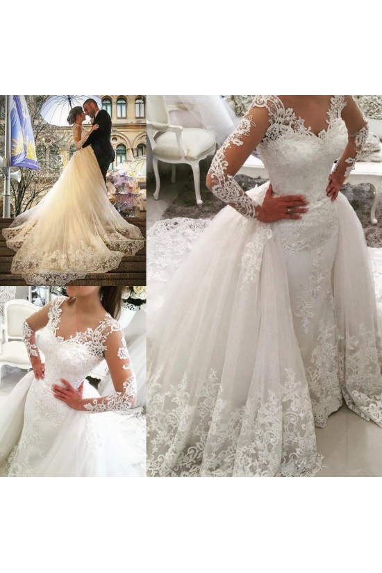 Long Sleeves V-Neck Lace Wedding Dresses Bridal Gowns 3030056 Long Sleeves V-Neck Lace Wedding Dresses Bridal Gowns 3030056