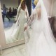 Long Sleeves V-Neck Lace Mermaid Wedding Dresses Bridal Gowns 3030060