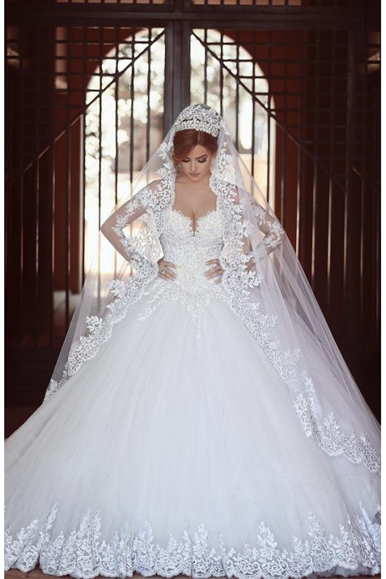 Long Sleeves Lace Tulle Ball Gown Wedding Dresses Bridal Gowns 3030085 Long Sleeves Lace Tulle Ball Gown Wedding Dresses Bridal Gowns 3030085