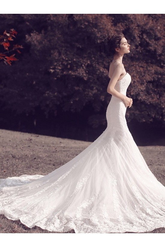 Mermaid Strapless Lace Wedding Dresses Bridal Gowns 3030097