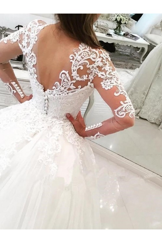 Long Sleeves V-Neck Lace Wedding Dresses Bridal Gowns 3030107 Long Sleeves V-Neck Lace Wedding Dresses Bridal Gowns 3030107
